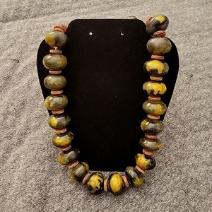 Necklace yellow and green